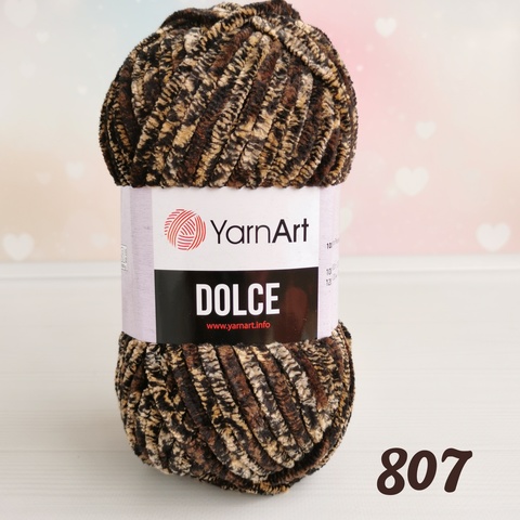 YARNART DOLCE 807, Коричневый/бежевый