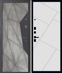 Входная дверь YoDoors-105 Черная шагрень/Бетон серый - Бетон снежный
