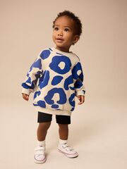 Толстовка и шорты в комплекте для мальчика Next E60-685, Молочный, Черный