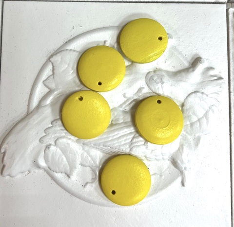 Деревянные бусины, 15мм, цвет желтый (5шт)