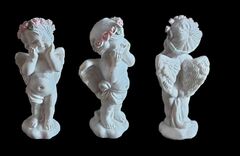 Силиконовый молд Ангелочек с букетом № 34