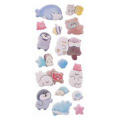 Наклейки стикеры Basir, серия "Животные", размер 22.5*9.5 см, 16 стикеров