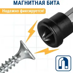 Бита отверточная ПРАКТИКА Профи PH-2 х 50мм для гипрока, с ограничителем (25шт) (648-373)