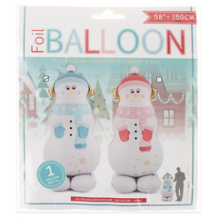 К Фигура на подставке, Снеговик в голубом шарфе, 58''/147 см, 1 шт.