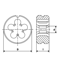 Плашка №5 -40-UNC DINEN22568 115CrV3 2A 60° 20x5мм Bucovice(CzTool) 215005
