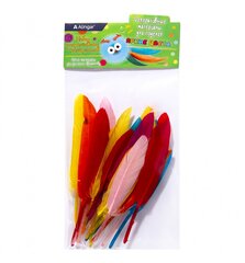 Перья декоративные гладкие Alingar, 20 шт "Ассорти" (красные, розовые, желтые, синие), пакет с европодвесом