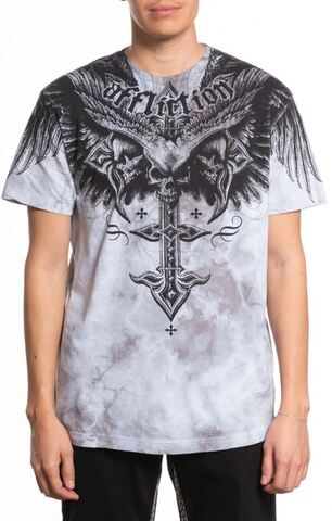 Футболка Death Eyes Tee LT.GREY CRYSTAL WASH Affliction