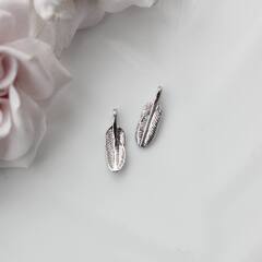 Подвеска с Перо, 18*5 мм, родий, П575