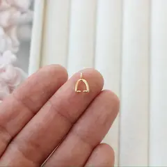 Бейл, держатель для кулона, 6,5*10 мм, позолота, Б034