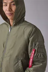 Бомбер Alpha Industries MA-1 Hooded Logo Oxford OG-107 Green (Зеленый)