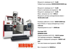 Портальный фрезерный обрабатывающий центр с ЧПУ HIRUNG SP3020HPG