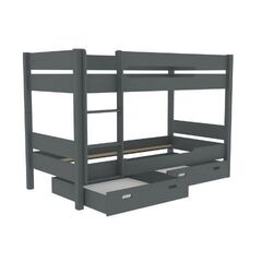 Кровать двухъярусная с выдвижными ящиками Амелия 90x200 (серый воск)