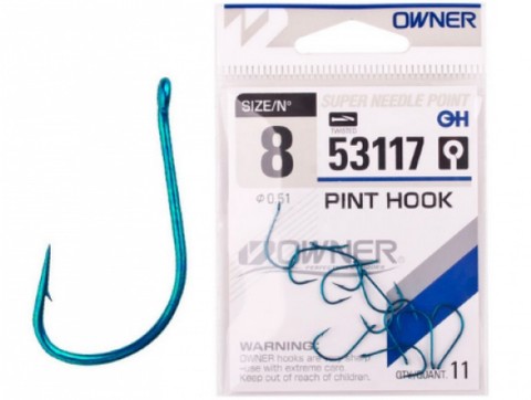 53117 № 8 Крючки OWNER Pint Hook-Blue/ продажа от 5 уп.