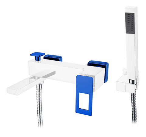 Boheme Q 143-CRUV Смеситель для ванны, цвет: хром,синий