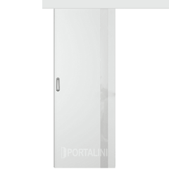 Купить Межкомнатная одностворчатая дверь купе эмаль VFD Niuta Ett Polar белая остеклённая