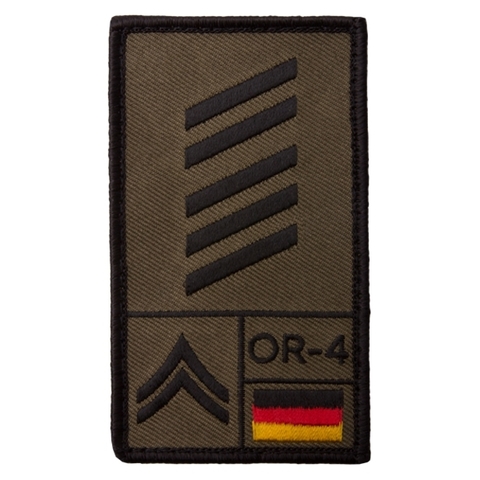 Café Viereck Rank Patch Oberstabsgefreiter oliv