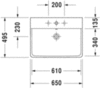 Раковина мебельная Duravit P3 Comforts 2332650060