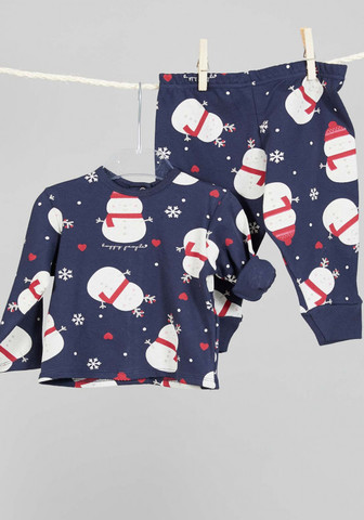 Пижамка для малышей со снеговиками