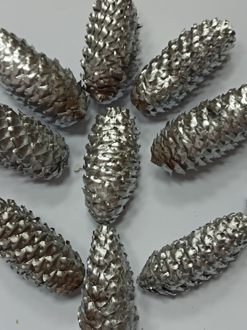 Серебряная шишка 7-10см