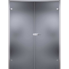 Купить Двустворчатая стеклянная дверь Лайт стекло серое матовое