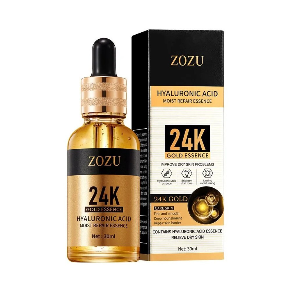 Сыворотка для лица с гиалуроновой кислотой и золотом Zozu 24K Gold  Hyaluronic Acid Moist Repair Essence - купить по выгодной цене | Beauty  Patches - патчи, маски, сыворотки