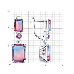 92021949 - Серьги из серебра с ситаллами и с эффектом омбре