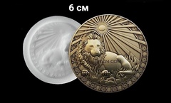 Силиконовый молд № 372 медальон Лев 6 см