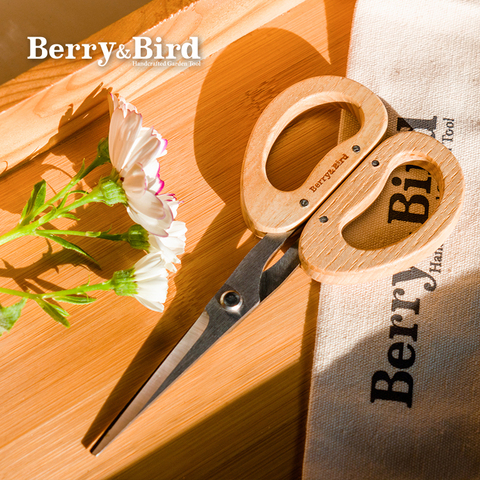 Ножницы для цветов садовые c деревянной ручкой Berry&Bird