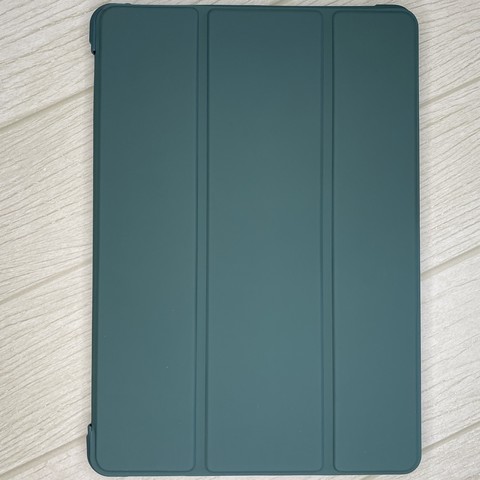 Противоударный чехол книжка-подставка из кожи и TPU для iPad 2, 3, 4 (Темно-зеленый)