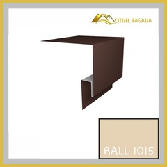 Откос оконный металлический 100мм (сложный) RALL 1015 св. Слоновая кость 0,45мм  2м