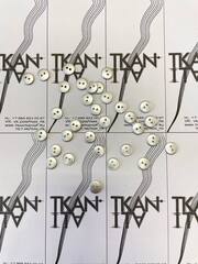 Пуговица пластиковая двухпрокольная, имитация серебра (Пластик, Матовое серебро, 10)