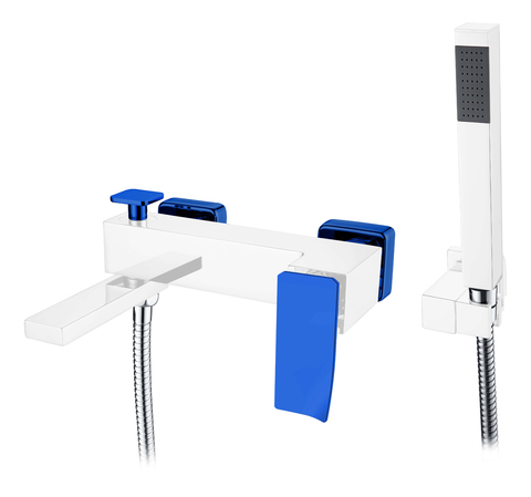 Boheme Q 143-CRUV.2 Смеситель для ванны, цвет: хром,синий