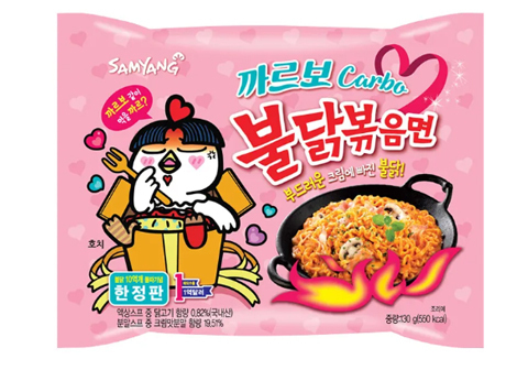 Лапша острая со вкусом курицы и соуса карбонара, 101г