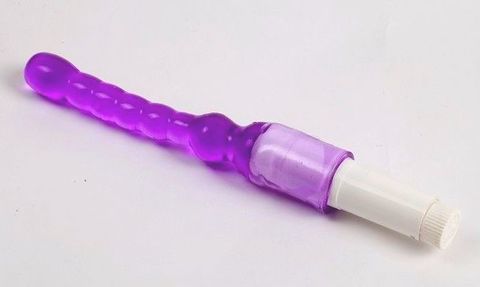 Светло-фиолетовый анальный стимулятор с вибрацией - 23,5 см. - White Label 47014-MM