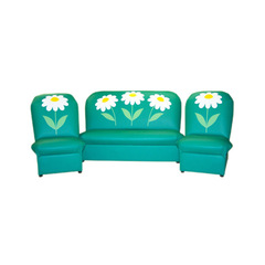 Комплект мягкой игровой мебели «Аппликация» Ромашки зеленый