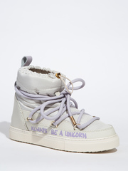 Высокие кеды INUIKII 75102-232 Puffer Print White Purple на меху