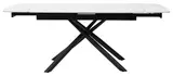 фото 2 Стол RIVOLI 140 MATT WHITE MARBLE SOLID CERAMIC / BLACK, DISAUR на profcook.ru