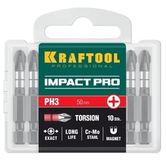 KRAFTOOL Impact PH 3, 50 мм, 10 шт, Ударные биты (26191-3-50-S10)