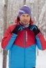 Утеплённый прогулочный лыжный костюм Nordski Montana Red-Blue с лямками мужской