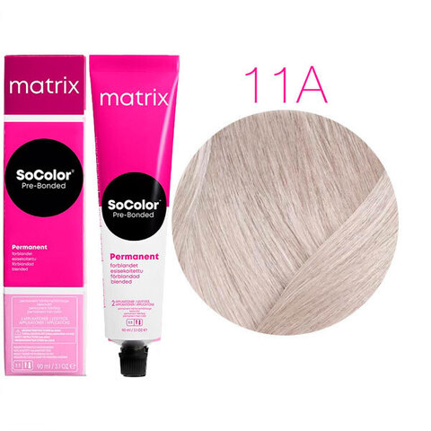 Matrix SoColor Pre-Bonded 11A ультра светлый блондин пепельный, стойкая крем-краска для волос с бондером