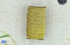 Лента бархатная люрекс, ш. 2 см, золото