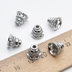 Шапочка, цвет серебро (родий), размер 9*10 мм, цена за 1 шт