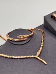 84056 - Колье ЗМЕЯ (тонкая) из стали, коллекция SERPENTI качество lux