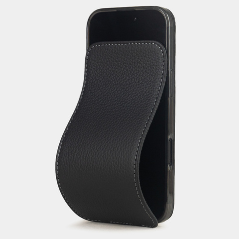 Чехол для iPhone 17 Air из кожи теленка, черного цвета