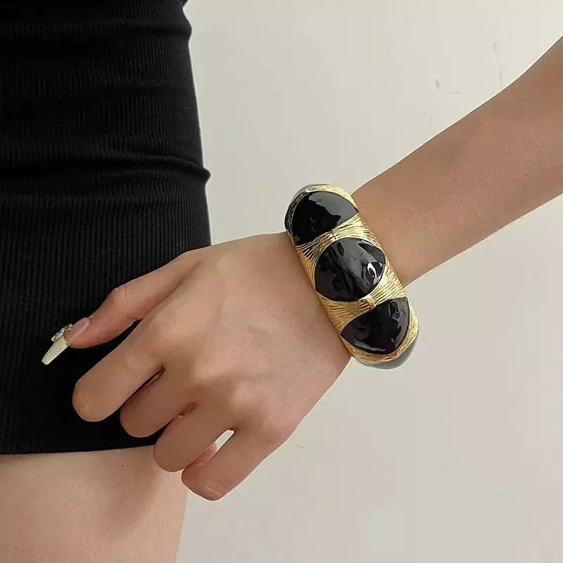 Браслет широкий Диора, Черный