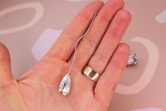 Подвеска цветок длинная 75х9 мм родий