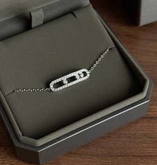 Браслет MESSIKA с двигающимися фианитами цвет серебро/золото