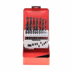 Набор сверл по металлу 1-10мм 19шт DIN338 HSS-R 118° (мет. кейс) Ruko 205212(K)