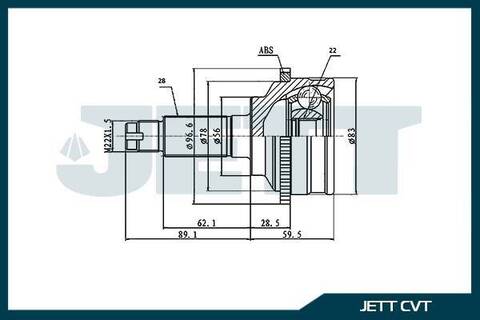 ШРУС внешний JETT V41-4120 ABS