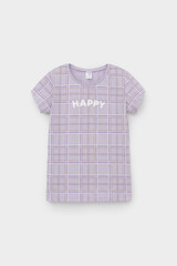 пижама  для девочки  К 1643/лаванда,шотландская клетка